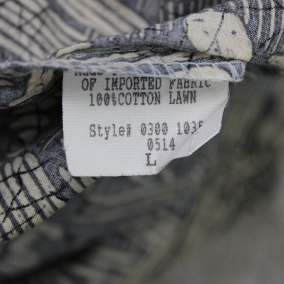 Tori Richard Honolulu Shirt Mens Large Blue Floral Cotton Lawn Short Sleeve - Picture 9 of 14